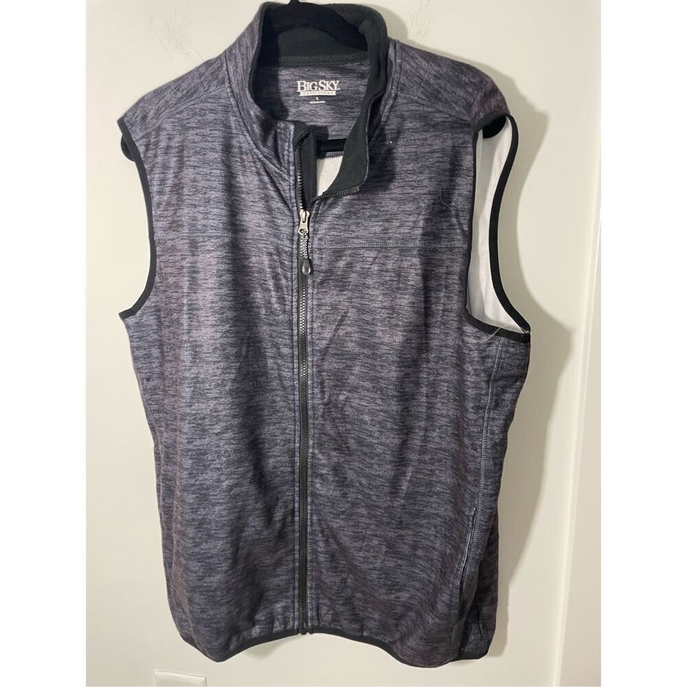Big Sky Outfitters Men's Grey Front Zip Vest Large